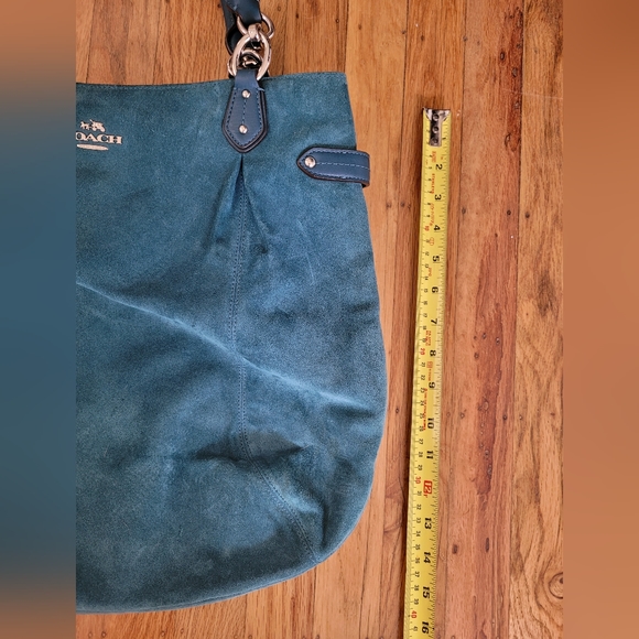 Coach Blue Suede Hobo Handbag - Picture 6 of 9